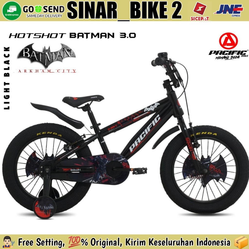 Sepeda Anak Laki-Laki BMX 12 ,16 &amp; 18 Inch PACIFIC HOTSHOT BATMAN 3.0 Ban Jumbo