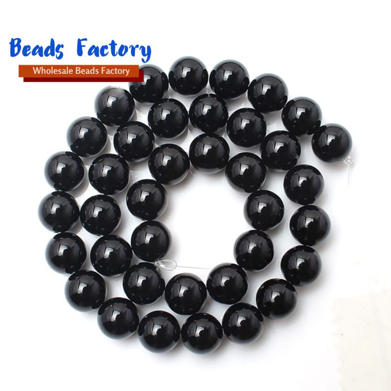 1Strand Manik Batu Agate black onyx 4/6/8/10mm