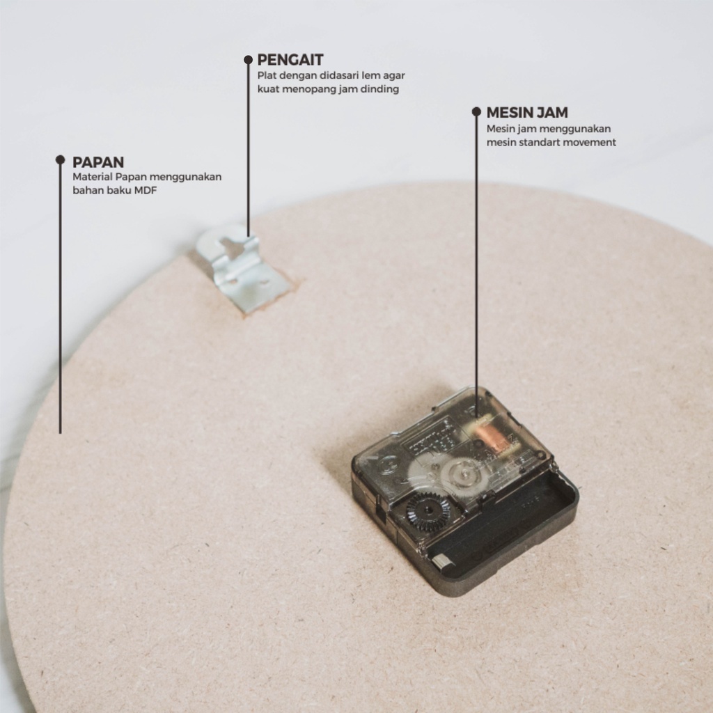 Wooden Projects Jam dinding Kamar rumah Hiasan Dinding Dekorasi Wall Decor Nordic unik pajangan - VC12-2