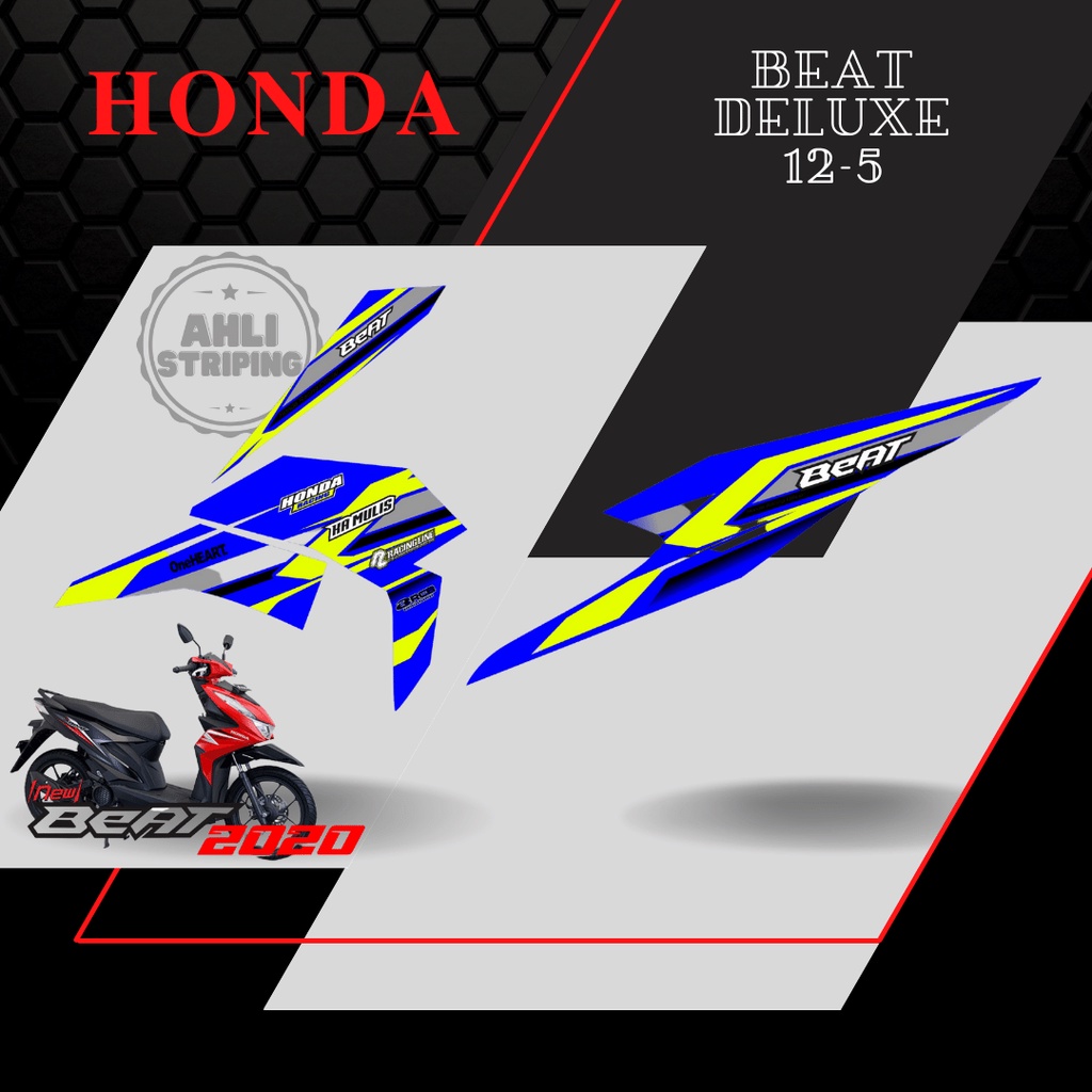 Sticker Striping List Variasi HOLOGRAM Beat Deluxe 2020 SF AH 12