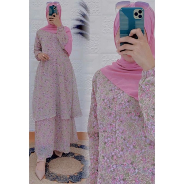 GAMIS MALAYSIA CERUTY MOTIF BUSUI FRIENDLY LD 100//110//120 CM