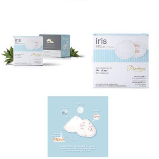 IRIS Breastpad isi 60 Disposable Breast Pad Honeycomb Spectra