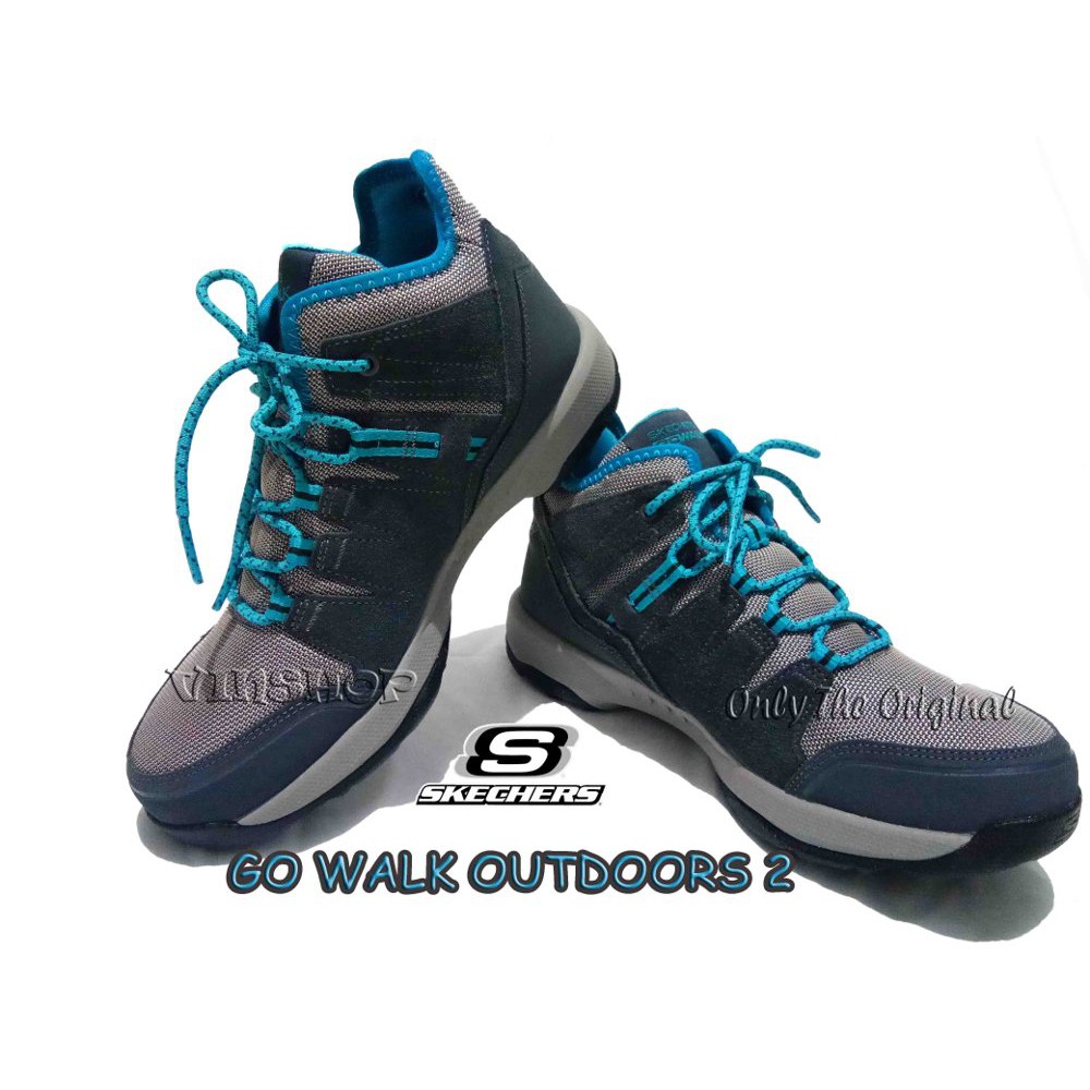 Original Sepatu Wanita SKECHERS GO WALK OUTDOORS 2. Charcoal.Blue