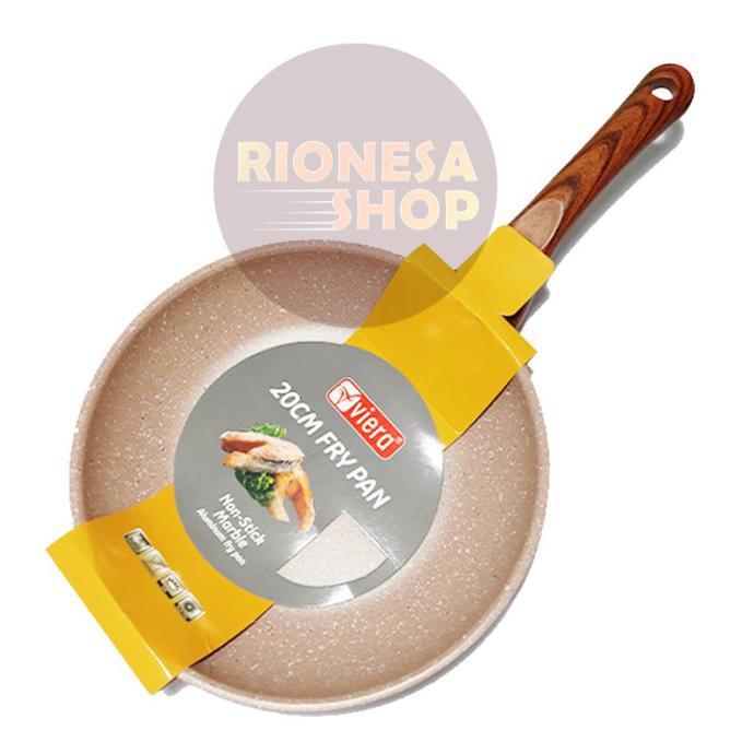 Viera Fry Pan 20 / 24 cm Marble Wajan Teflon Ceramic Frypan Keramik - 20 cm