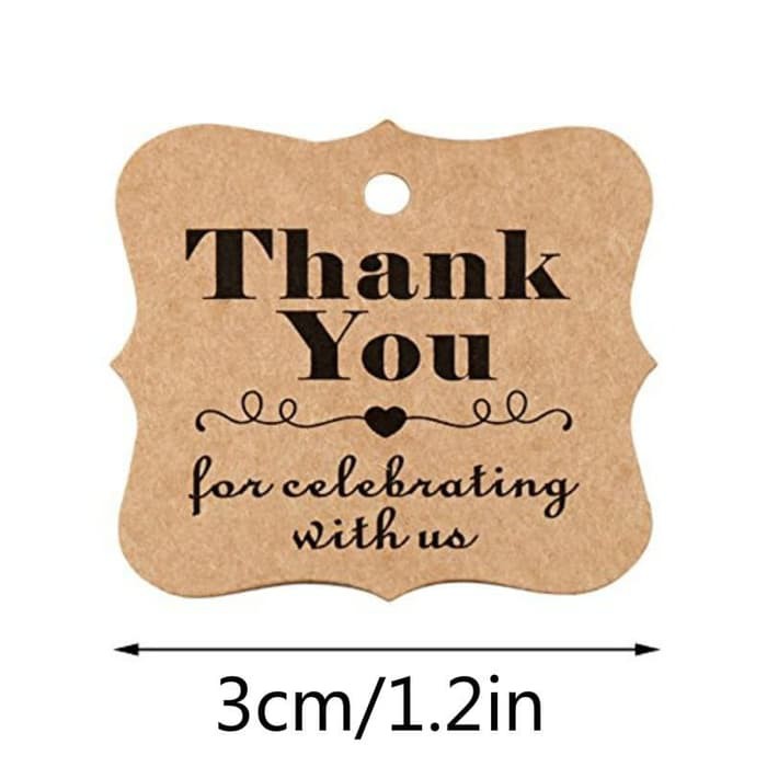 Paper Hang Tags - Irregular Kraft &quot;Thank You for Celebrating&quot; (10pcs)