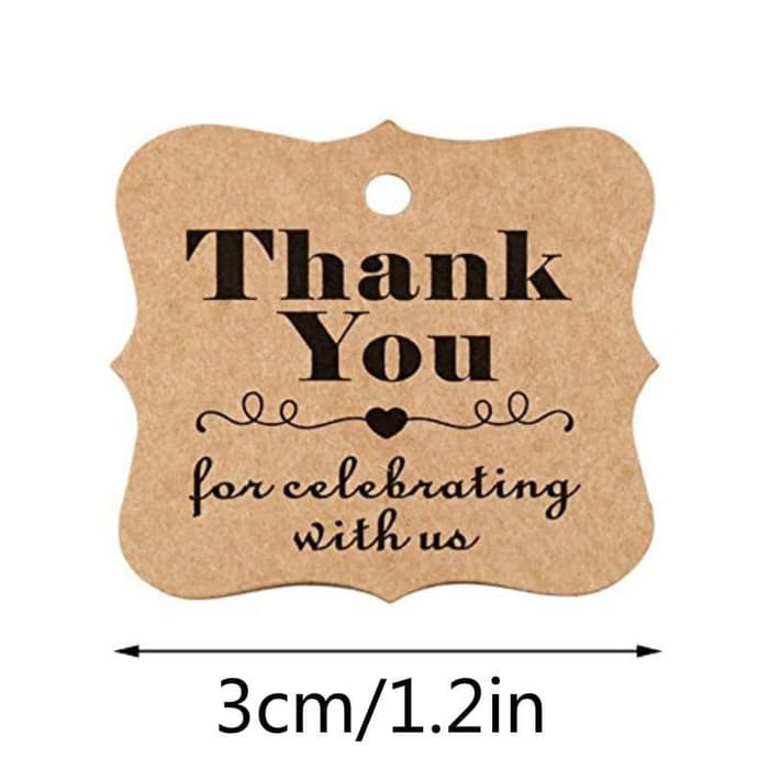 Paper Hang Tags - Irregular Kraft &quot;Thank You for Celebrating&quot; (10pcs)