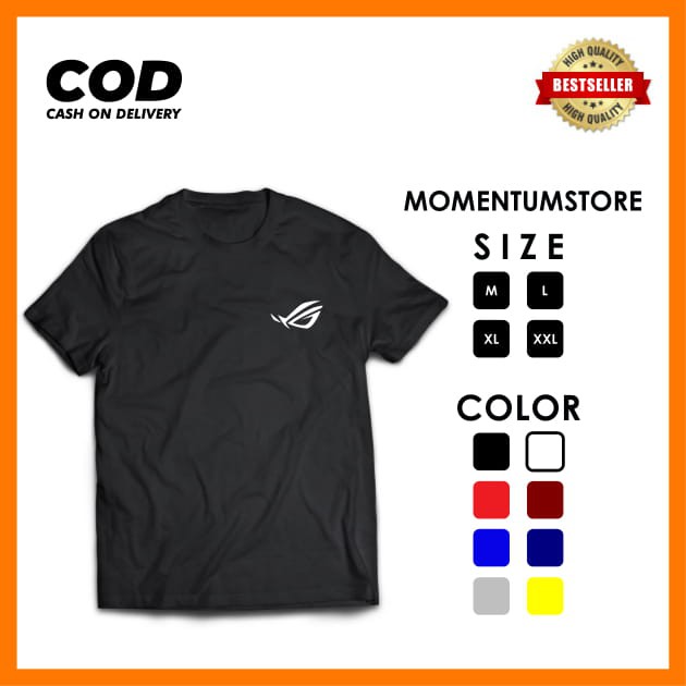 KAOS GAMING ASUS ROG LOGO DADA KAOS TSHIRT PRIA ESPORT ASUS ROG KAOS DISTRO PRIA TSHIRT DISTRO PRIA
