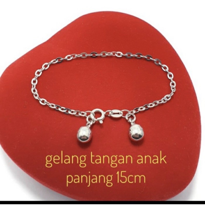 Gelang tangan anak gelang anak gelang tangan anak perak 925 lapis emas putih S349