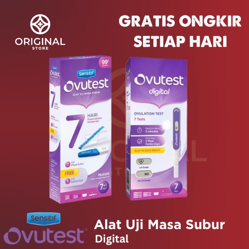 Ovutest Sensitif Strip Uji Ovulasi / Mendeteksi Masa Subur Ovutest Seven Days Plan Free 1pcs Sensitif Compact