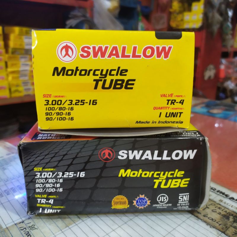 BAN DALAM SWALLOW 300/325-16 , 300-16, 100/90-16, 100/80-16, 90/90-16, 90/80-16, 90/70-16, 90/100-16