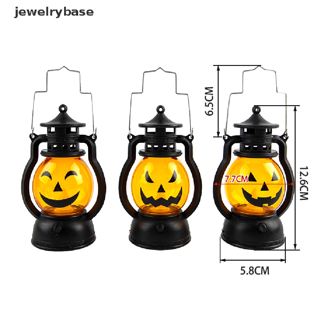 (jewelrybase) Lampu Lentera LED Bentuk Labu / Tengkorak / Pony Oil Untuk Dekorasi Halloween