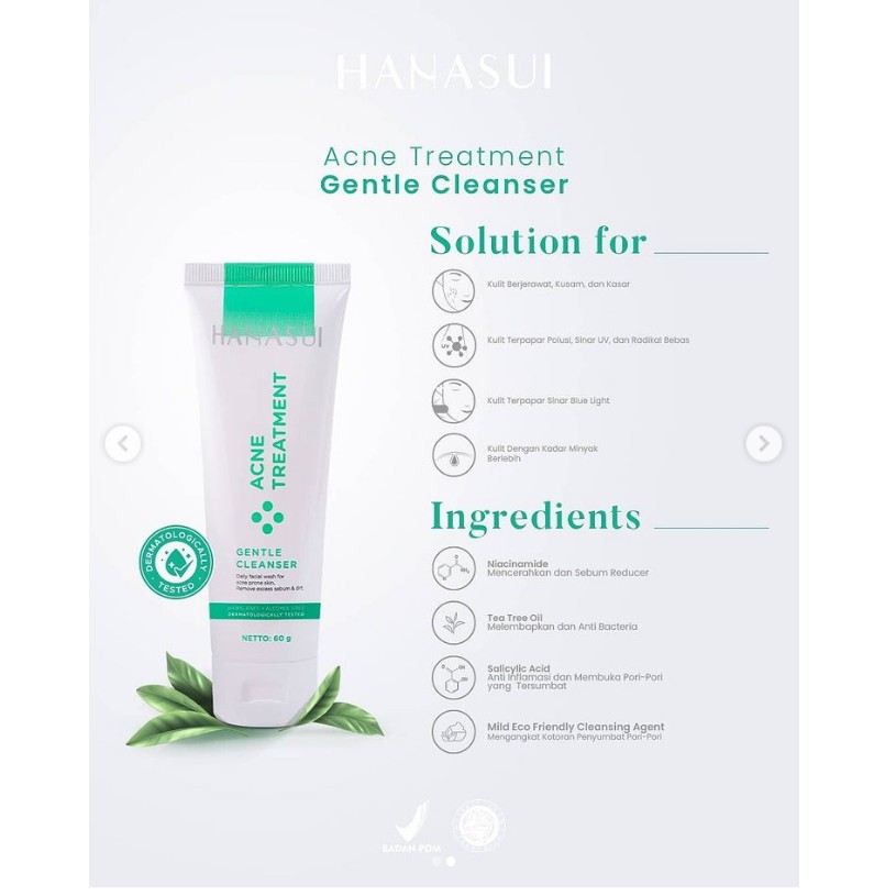 Hanasui Acne Treatment Series (Paketan + Free Pouch)