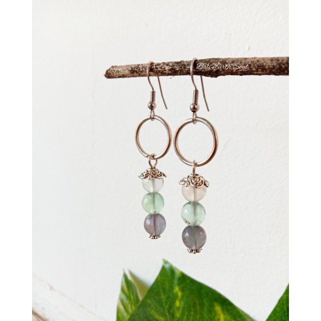 anting flourite, anting murah, anting stainless