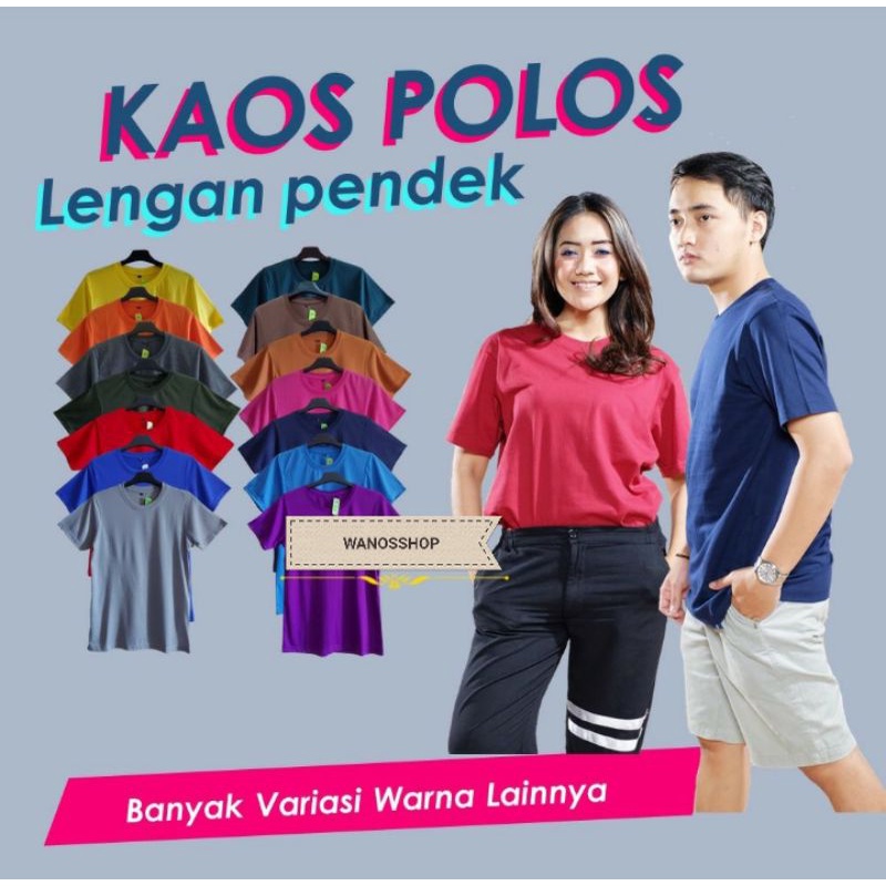 GROSIR KAOS POLOS LENGAN PENDEK PRIA WANITA 24 S LEMBUT DAN TEBEL MURAH BAYAR DI TEMPAT