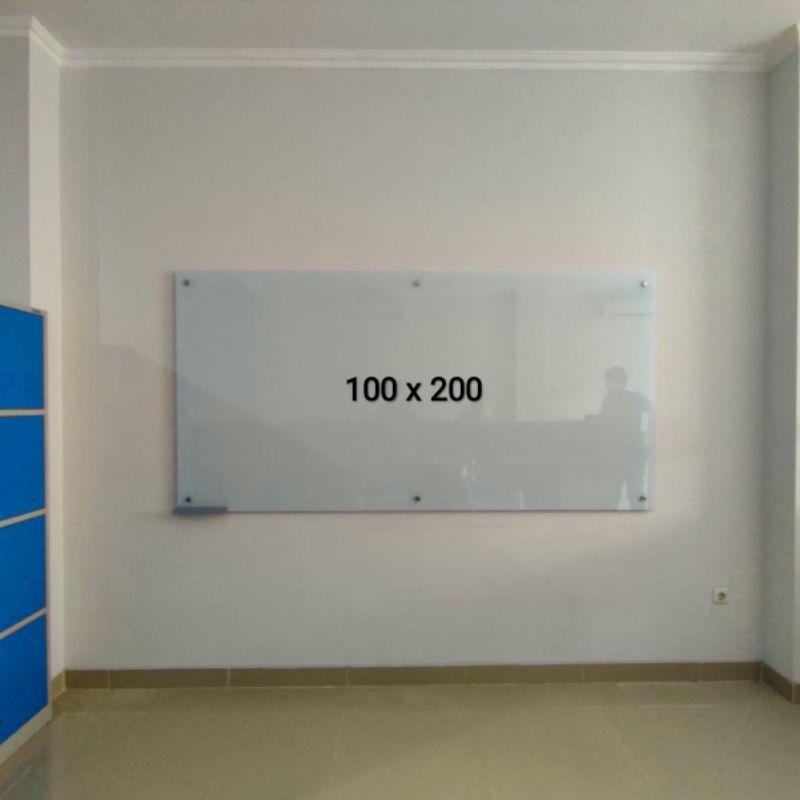 papan tulis kaca 100 x 200 cm glasboard murah