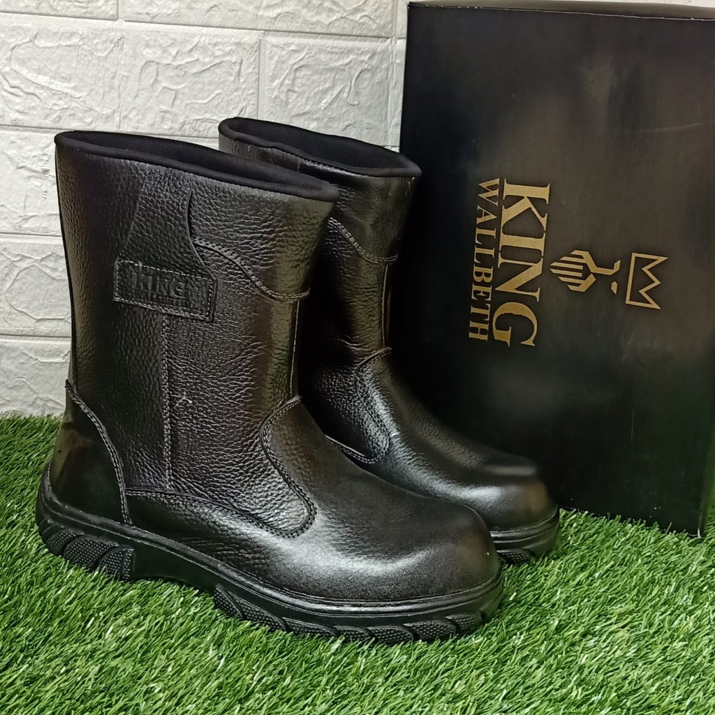 Sepatu Safety Boots King Wallbeth Kulit Sapi Untuk Proyek Pabrik Dll