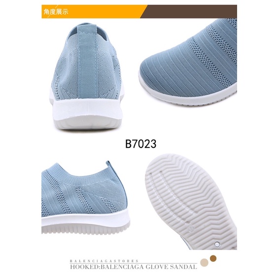 (GRATIS ALAS KAKI) Nicole Sepatu Flyknit Flat Shoes Wanita Kelsey / Sepatu Slip On Wanita B7023