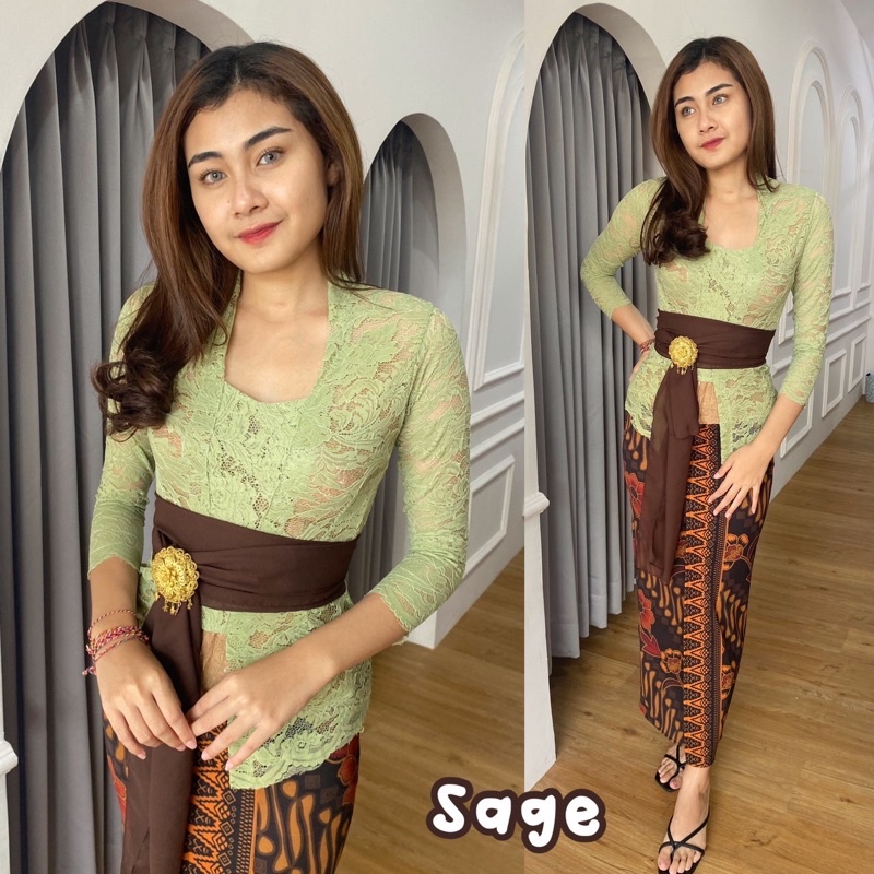 (Kebaya saja) kebaya bali jadi strait sofia size M - XXL lengan panjang (atasan saja) kebaya kundangan