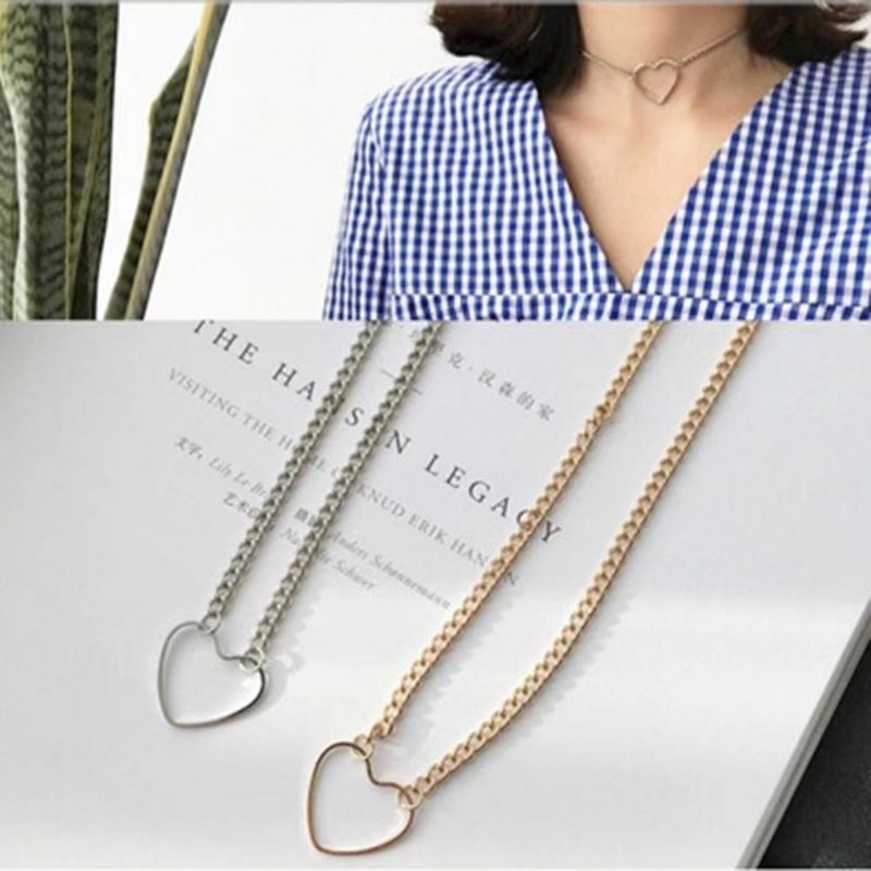 Kalung Korea Klavikula Rantai Love Hati Charm Korean Necklace
