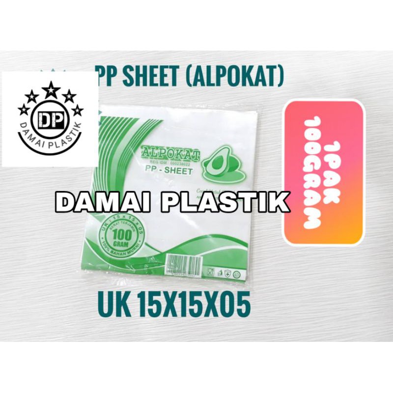 Plastik PP 15x15  Alas Sheet Lembaran Dus Kue 12x12 12x14 12x16 Tebal 0.3