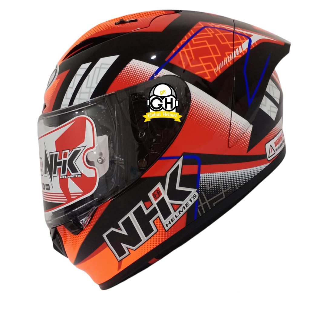 HELM NHK GP R TECH STREET R44 BLACK ORANGE GLOSSY