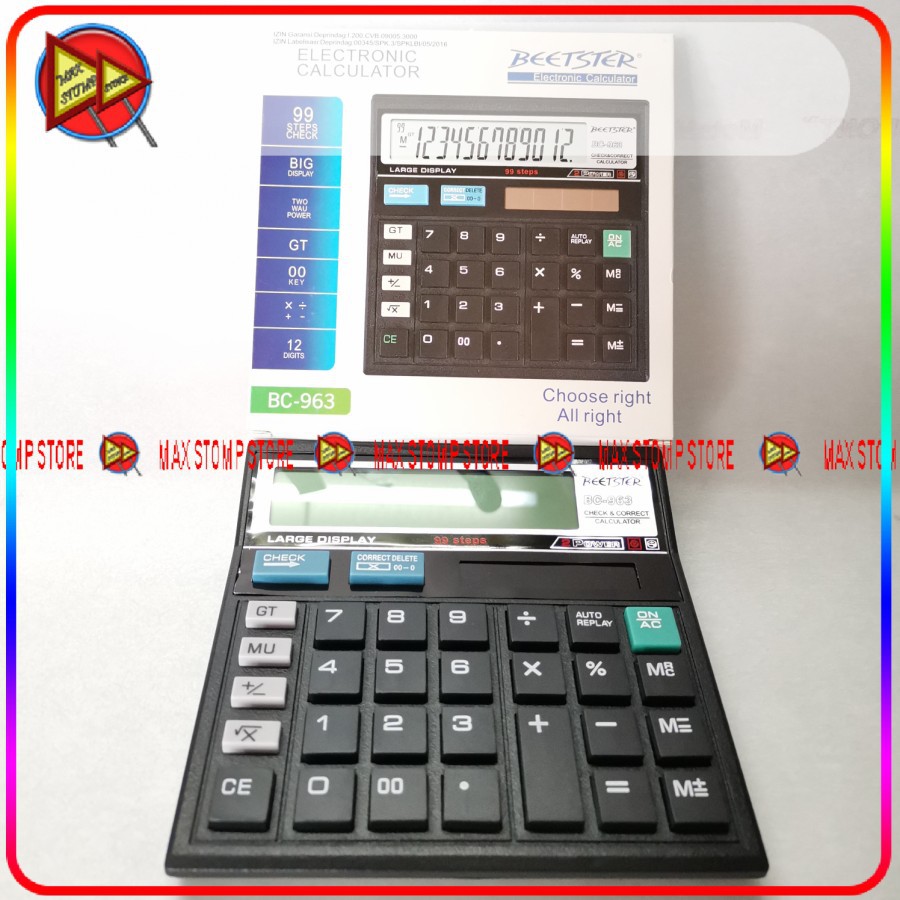 

Kalkulator 12 Digit Beetster BC963 Calculator Layar Besar