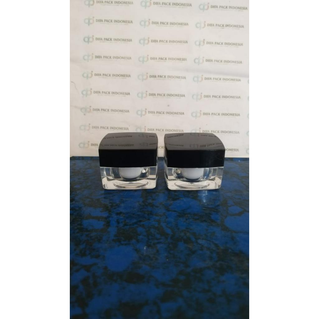 Pot square 10gr hitam/pot acrylic import 10gr hitam