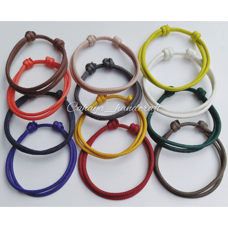 Gelang Tali Simple 3mm Sliding Semi Kulit Harga Grosir