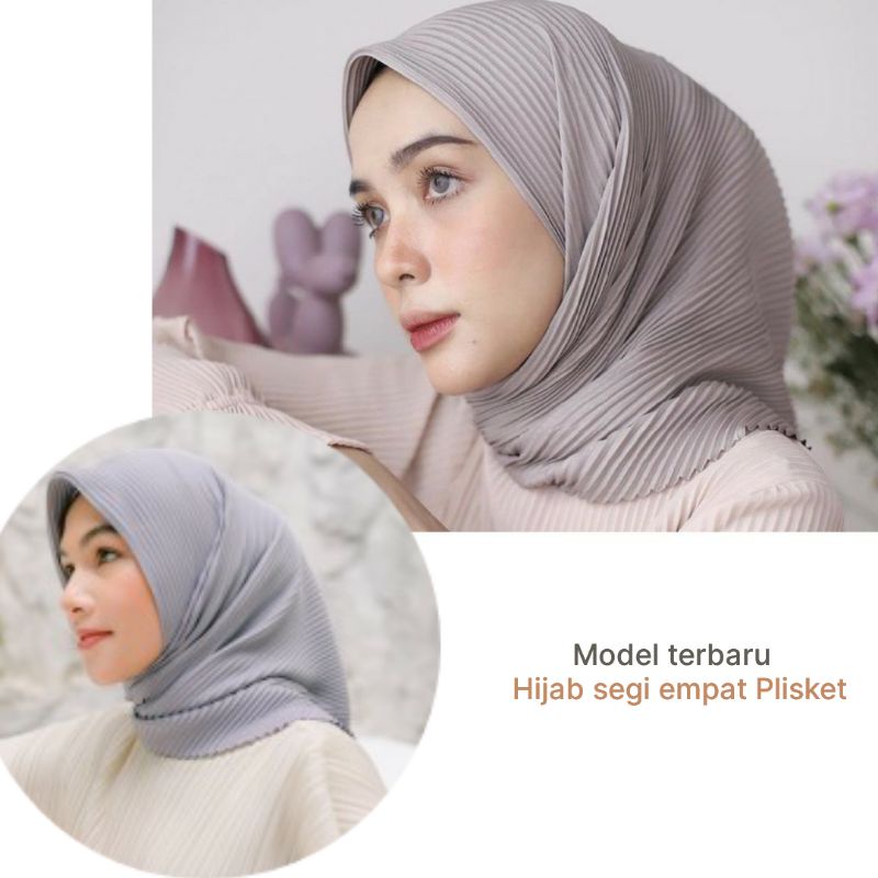 Kerudung Hijab Segi Empat bella Square Plisket Full Model Baru