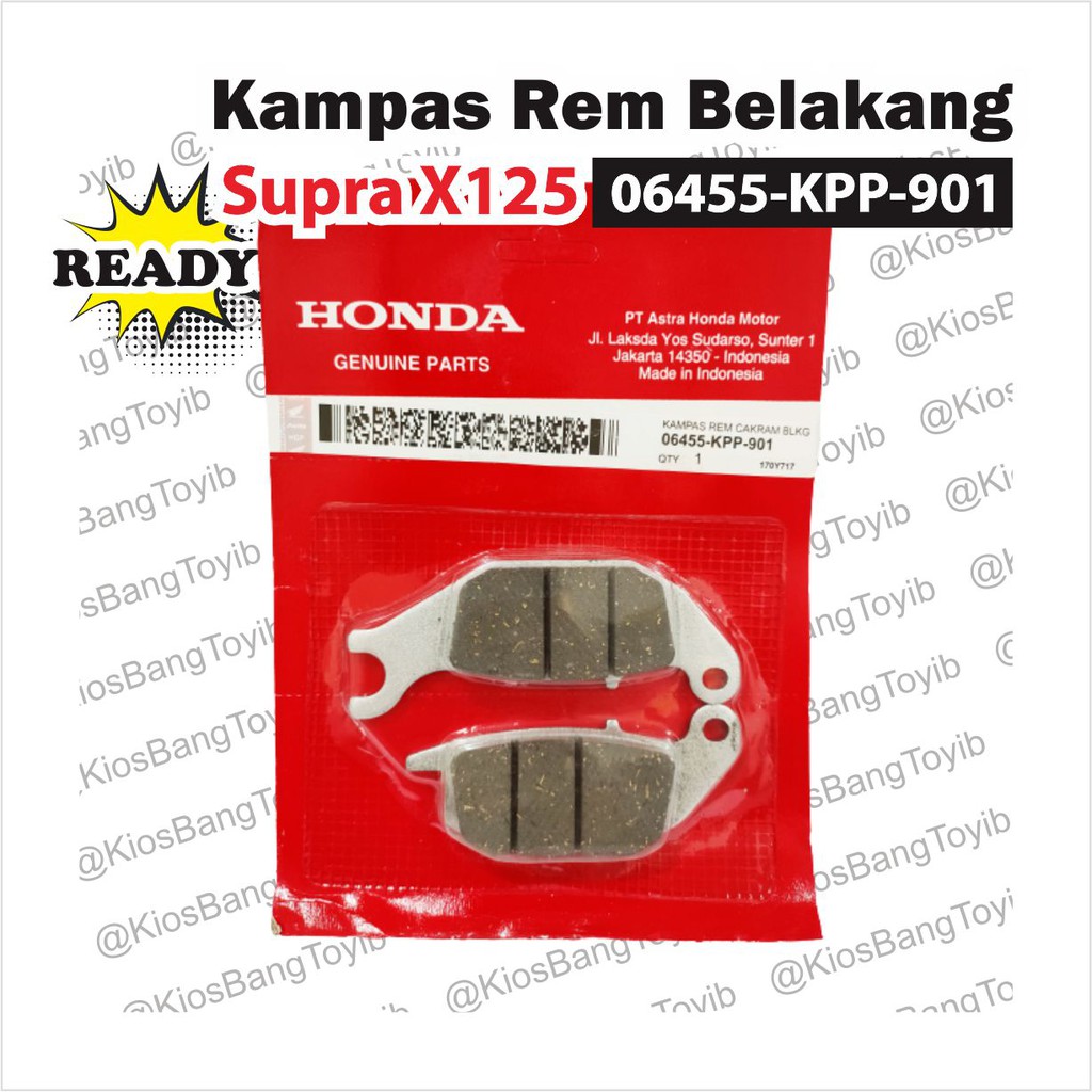 Discpad/Kampas Rem Belakang Honda Supra X125 Satria Tiger Revolution (𝟎𝟔𝟒𝟓𝟓-𝐊𝐏𝐏-𝟗𝟎𝟏)