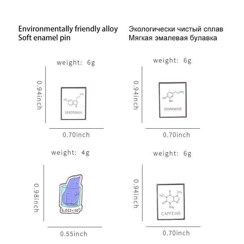 Pin Bros Enamel Bentuk Struktur Molekul Untuk Hadiah