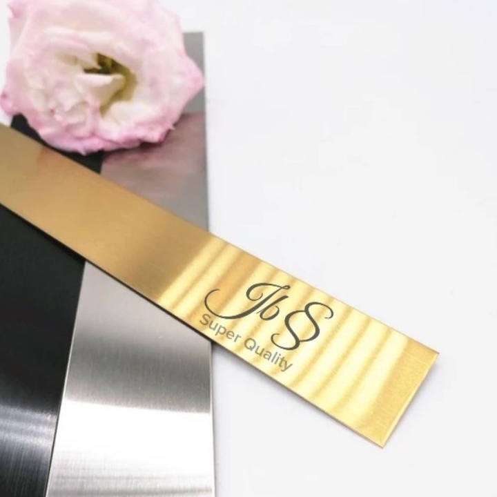 LIST STRIP HAIRLINE GOLD 12MM×305CMxT 0.8MM STAINLESS SS 201 -  LIST INTERIOR/DEKORASI