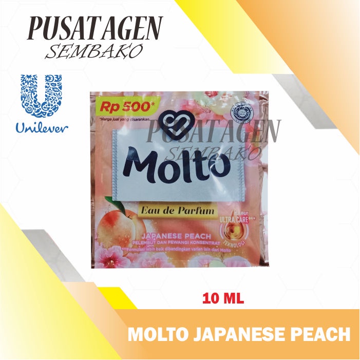 MOLTO JAPANESE PEACH SACHET 10 ML PELEMBUT PEWANGI PAKAIAN 10ML RENCENG SASET RENTENG SACET