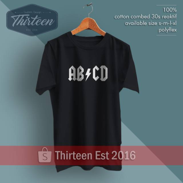 Kaos Musik Unik Plesetan Band Rock ACDC ABCD Kualitas Distro
