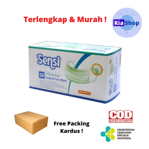 MASKER SENSI MEDIS 3 PLY EARLOOP ORIGINAL | MASKER MEDIS 3 PLY