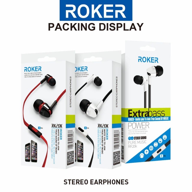 handsfree roker rk20k edition the boss live original earphone