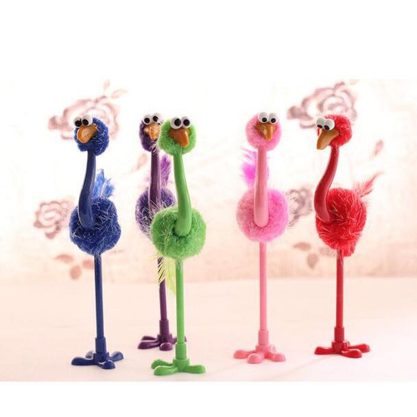 Bayar Di Tempat 2 Buah Pulpen Model Tekan Motif Kartun Burung Unta
