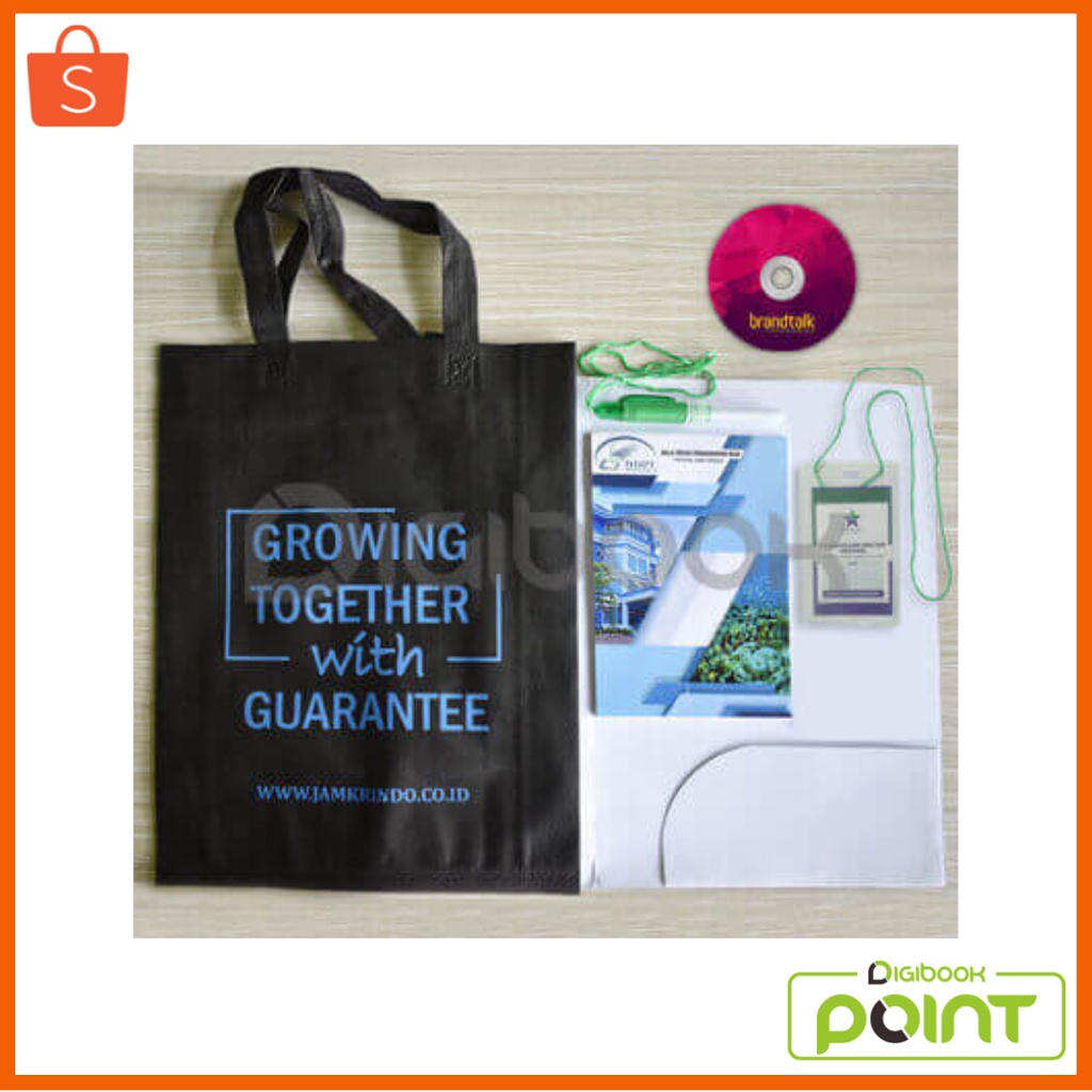 

Paket Seminar Kit Bronze Isi 6 Spundbond Pulpen Notebook A5 ID Card Map Holder DVD