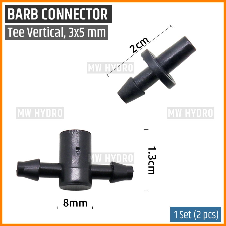 10 pcs Tee Connector 3 mm / 5 mm - Micro Tee