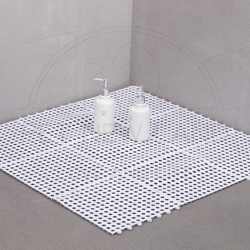 Karpet Alas Kandang Hewan kelinci Hamster Karpet Karet Interlock Anti Slip Footrest Kelinci Persediaan Hewan Peliharaan-putih
