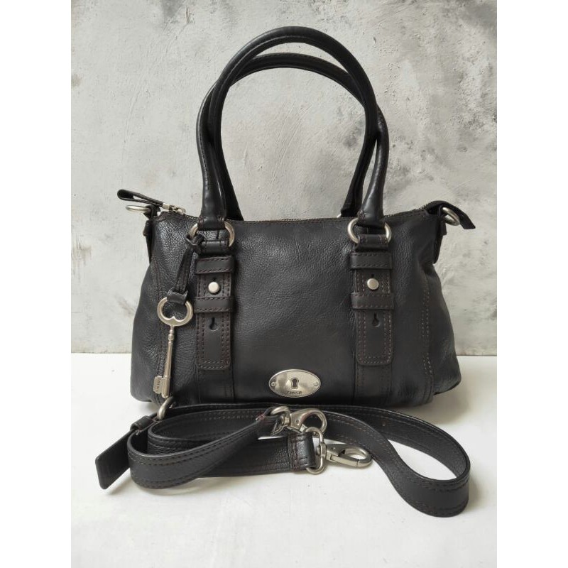 tas fossil maddox satchel preloved Size M