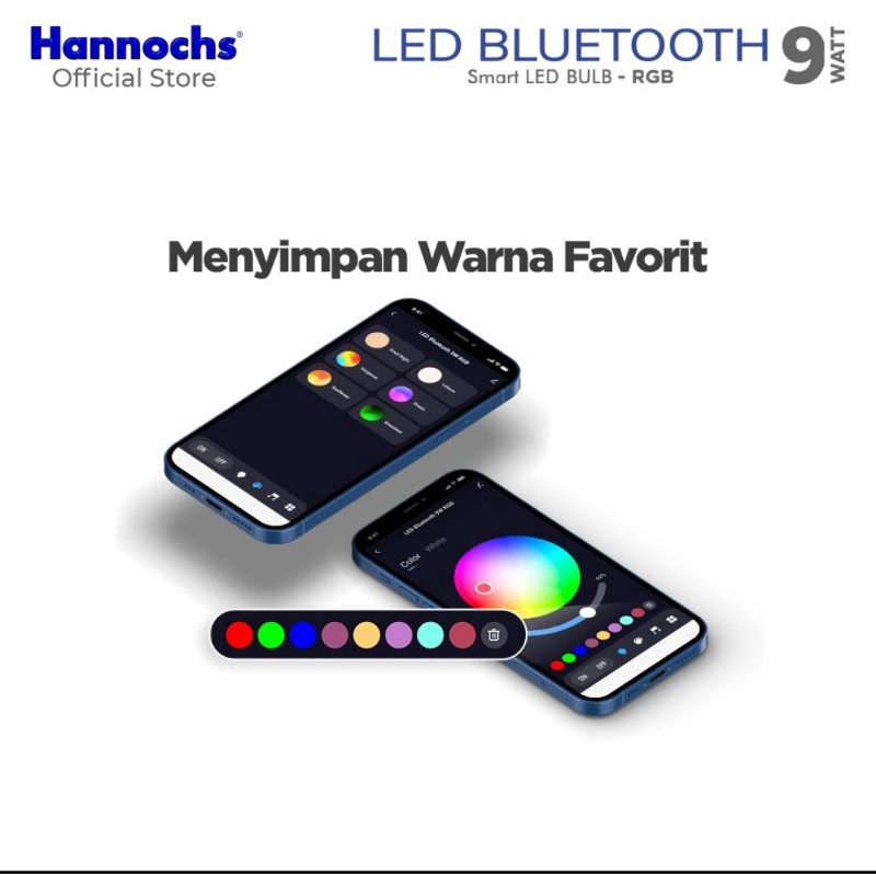 Hannochs smart bulb led bluetooth 9watt RGB