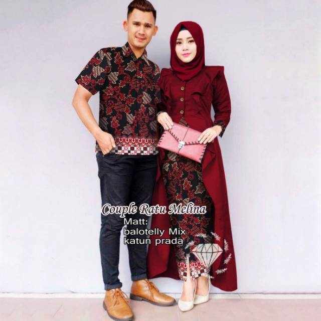 CP RATUMELINA BATIK FASHION PAKAIAN PASANGAN COUPLE MS ADA VIDEO REAL PICT