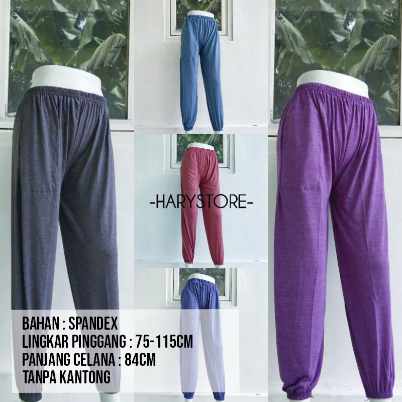 Celana legging leging wanita kerut bawah jumbo XL 3L / dalaman joger strit panjang jumbo wanita