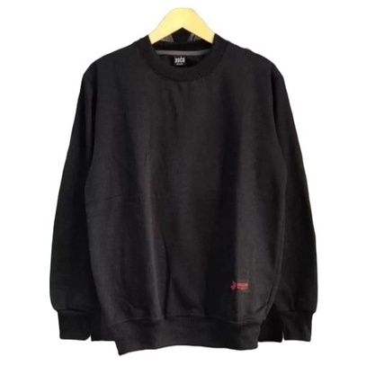 SWEATER CREWNECK POLOS HITAM CREWNECK BASIC PRIA WANITA