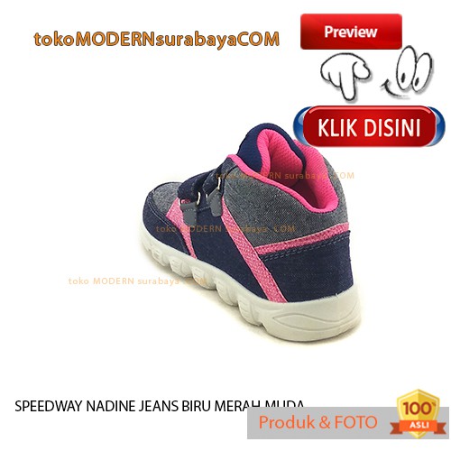 SPEEDWAY NADINE-JEANS BIRU MERAH MUDA sepatu anak casual sneaker