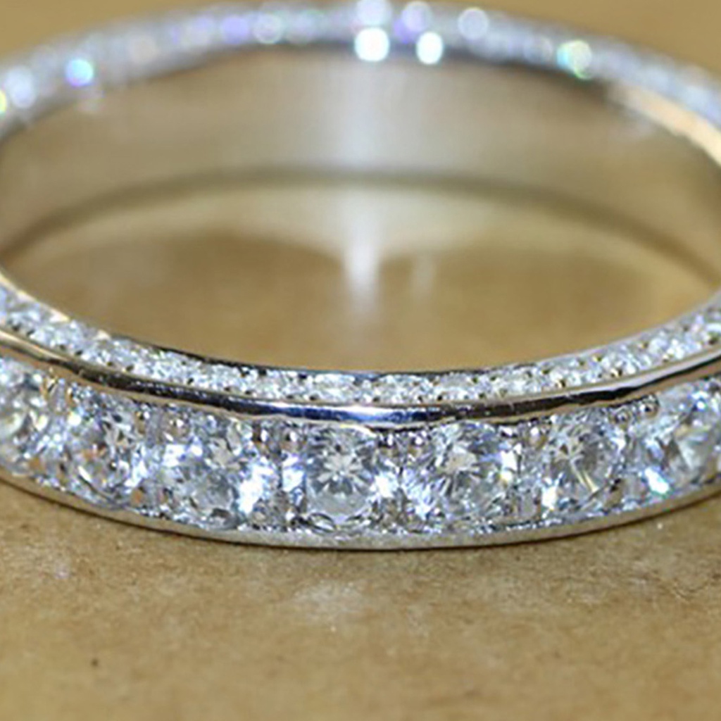 Hu Hu Hu Hu Hu Alat Bantu Pasang Kacamata♡ Cincin Bulat Simetris Aksen Berlian Imitasi Untuk Perhiasan Pengantin