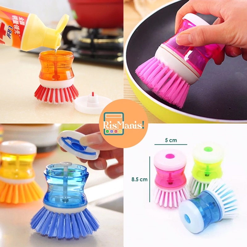 SOAP DISPENSER DISHWASH BRUSH - Sikat Dispenser Kotak Tempat Sabun Cuci Piring Panci Peralatan Dapur