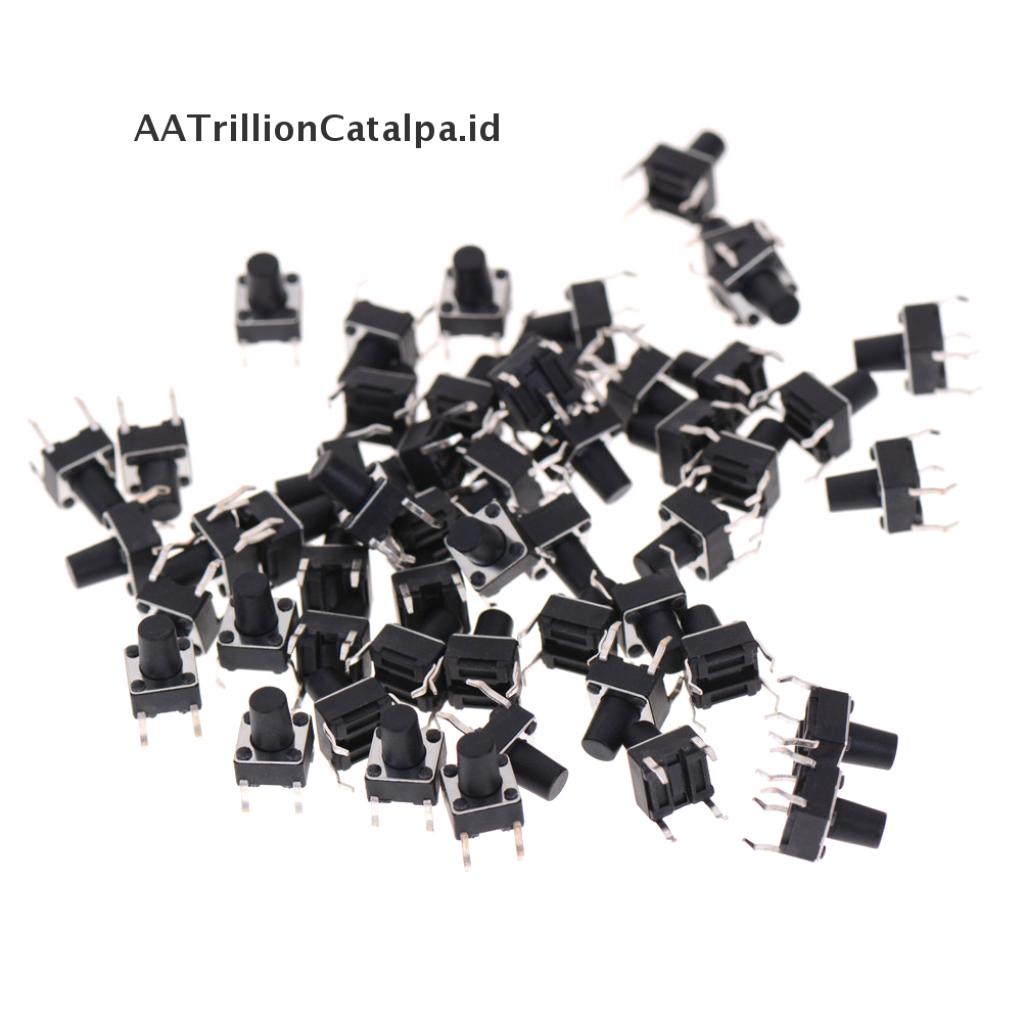 50 Pcs Tombol Saklar Mikro Tactile 4 Pin Ukuran 6x6 X 8mm