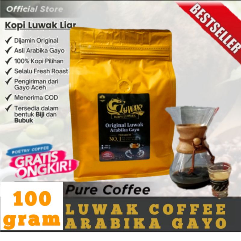 

KOPI ARABICA GAYO LUWAK LIAR ACEH ASLI ORIGINAL 100 gram BUBUK KOPI HALUS MURNI MURAH TERBARU aman di lambung OLEH OLEH KHAS OLSHOP ACEH dari tanah RENCONG ACEH ASLI.